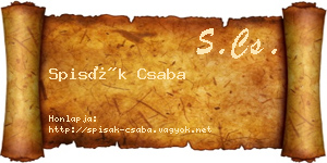Spisák Csaba névjegykártya
