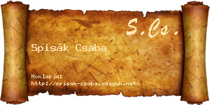 Spisák Csaba névjegykártya